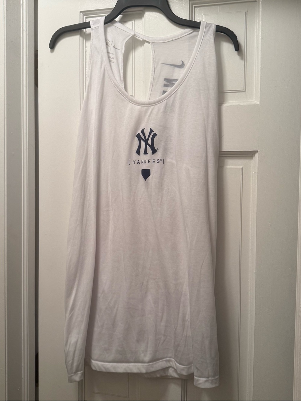 Nike White Tank Top with Navy Yankees Logo